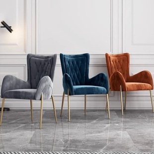 Nordic Light Luxury Restaurant Chair Modern Simple Cyber Celebrity Desk and Chair Casual Home Backrest Nail Art Makeup Chair Dressing