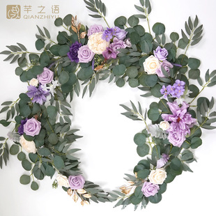 Cross-border hot sale artificial rose rattan table flower hotel decoration banquet Vine garland decoration wedding supplies