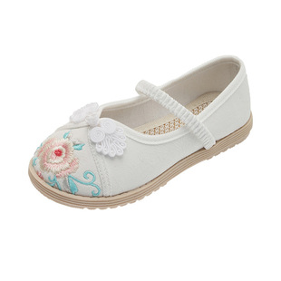Hanfu Shoes Girls' Embroidered Shoes Ancient Chinese Style Children's Antique Baby Old Beijing Handmade Horse-faced Skirt Cloth Shoes