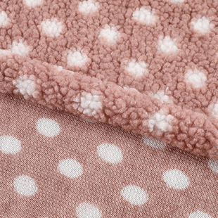 Polyester 600g Altai polka dot printed grain velvet flannel fabric autumn and winter clothing coat toy fabric