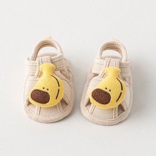 Newborn Baby Boys and Girls Summer Cotton 0-1-3 Years Old Indoor Soft-soled Non-slip Doll-toddler Floor Sandals