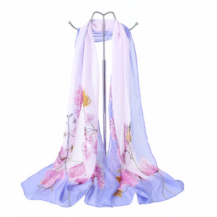 New Spring Magpie Newspaper Female Chiffon Spring and Autumn Scarves Wholesale Small Scarves Shawl Scarves Women Gift Factory Wholesale