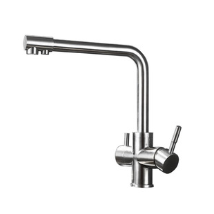 Kaiping wholesale double water outlet SUS304 stainless steel two-in-one hot and cold kitchen sink water purifier faucet