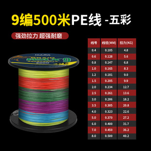 9 series of strong horse fishing line Main Line 100 meters PE line sub-line throwing Rod sea fishing gear fishing supplies Accessories Wholesale