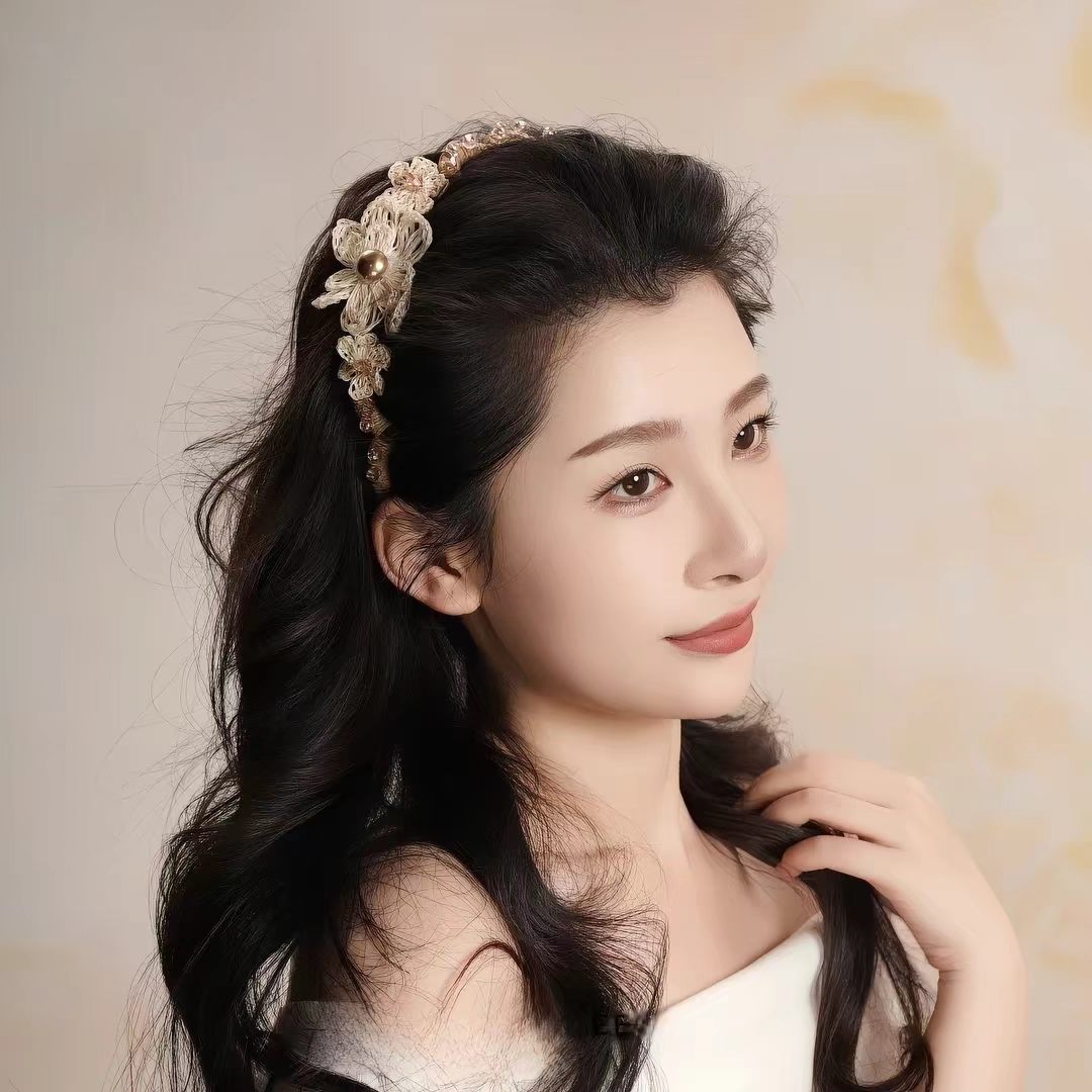 2026 New Style Headband with Crystal Flowers, Wavy Hairband, Hair Clip, High Crown Hairpin, Hair Accessory for Weddings and Bridesmaids