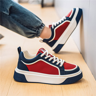 Men's Shoes Spring 2025 New Korean Fashionable All-match Breathable Youth Casual Sports Platform Wear-resistant Flat Shoes