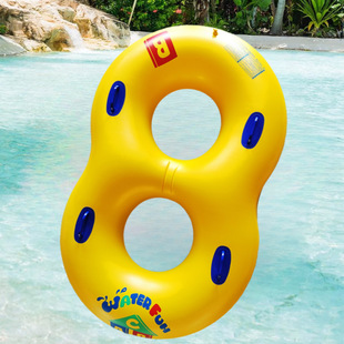 Super thick with handle safety parent-child couple adult swimming ring extra thick double parent-child couple 8-character swimming ring mandarin duck ring