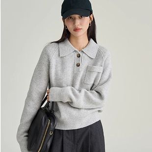 Lapel Base Inner Knit Sweater Women's Lazy Spring Sweater Casual Loose All-match Open Collar Jacket