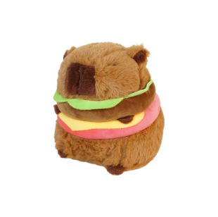 Kapibala Plush Toy Hamburger Capybara King Doll Cute Girl Birthday Gift Doll Gift Wholesale