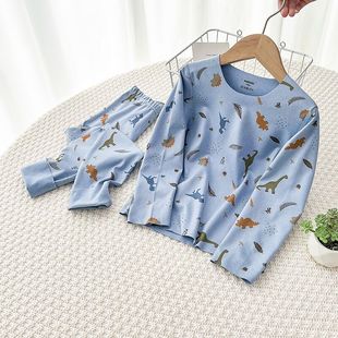 Children's thermal underwear class a home clothing seamless long sleeve round neck suit cartoon printing base shirt a generation of hair
