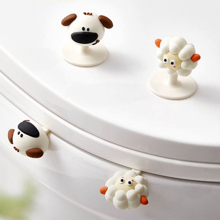 Cartoon Toilet Lid Lifter Adhesive Toilet Seat Lid Lifter Handle Does Not Dirty Hands Toilet Lid Lifter Wall Hanging Hook
