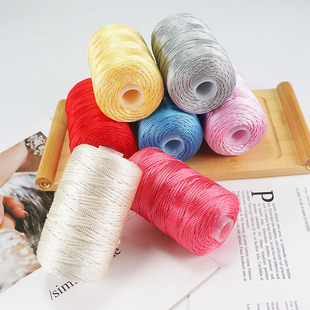 Medium thick ice silk ice hemp bright silk hollow light body summer sun hat hand woven diy crochet slippers cushion wool