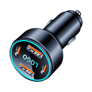 Трансграничный новый металлический мощный 3usb автомобильный зарядное устройство с четырьмя прикуривателем PD быстрая зарядка