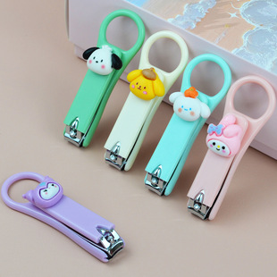 Мультяшный нож для ногтей Sanrio милый ножницы для ногтей леди студент портативный кусачки для ногтей анти-брызг маникюрный нож мини