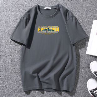Short-sleeved T-shirt Men's plus size Fatty T-shirt Fertilizer Plus Size Cotton Loose Half-sleeved Base Shirt Youth Casual Summer Wear