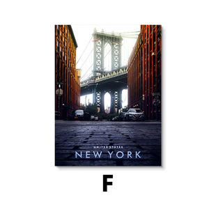 Nordic Decorative Painting Modern Simple Light Luxury Landscape Hanging Painting City Landscape Bedroom Canvas Painting High Definition Spray Painting Core