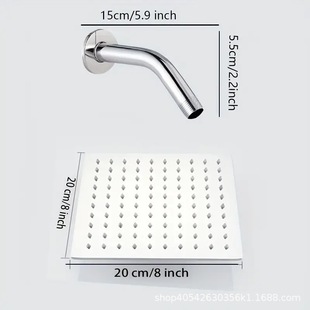 Cross-border foreign trade stainless steel top spray shower suit shower nozzle supercharged household shower nozzle bathhouse Hotel