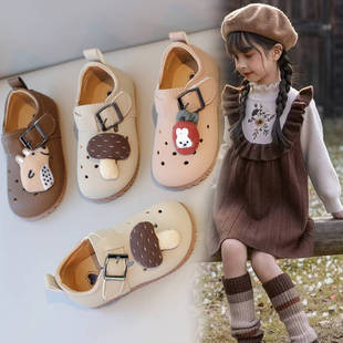 Girls' Cute Cartoon Birkenth Shoes 2025 Spring and Autumn New Soft-soled Breathable All-match Boys' Non-slip Single-layer Shoes Bean Shoes