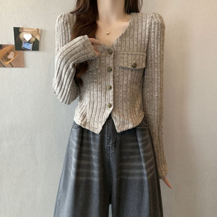 Autumn New French Collar Slimming Chanel Style Vintage Design Top Short All-match Small Foreign Style Shirt