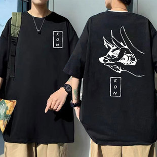 Cross-border summer new pure cotton anime tshirt loose casual chainsaw anime short sleeve T-shirt men wholesale