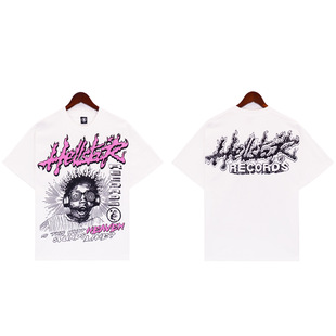 Wholesale American Trendy Brand Hellstar Letter Portrait Printed T-Shirts for Men and Women, Casual Loose Sports Short Sleeves