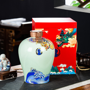 Jingdezhen Ceramic Empty Wine Bottle 1kg 2.5kg Yuzang High Temperature Retro Sealed Cellar Wine Bottle and Flask Can Be Added with Words