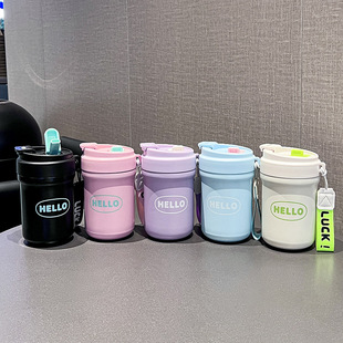 New simple double drink insulation coffee cup high color value student portable straw coffee cup batch