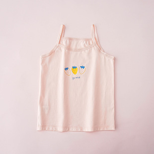 2023 new girls pure cotton vest a baby in the baby wearing a sling belt in the middle and big child development period primed underwear