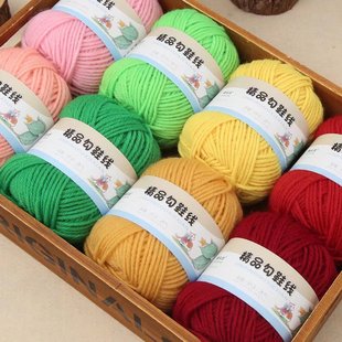 4-strand wool crocheted shoe thread diy doll handmade material package decoration four-strand thick wool acrylic wool yarn manufacturer