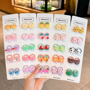 Children's Thumb Hair Rope Hair Small Rubber Tendon Elegant Western Style Baby Headwear Baby Hair Rope Hair Accessories