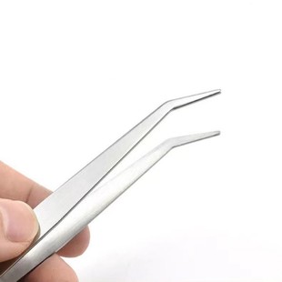 Stainless steel straight elbow thickened tweezers eyelash bird's nest hair pick gardening clip telecommunications repair tools wholesale