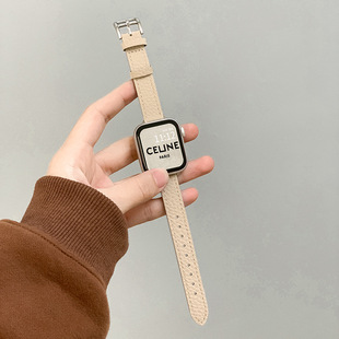 Suitable for Apple Watch s10 Leather Strap 9/8/7/6/5/4/3/SE Generation Girls Watch Strap Autumn and Winter New