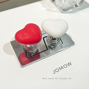 Toilet Press Button Heart-shaped Accessories Long Nail Shop Universal Flush Switch Extend Toilet Storage