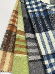 Woolen wool in stock napped large plaid coat clothing/shoes and hats/luggage fabric Shaoxing supply