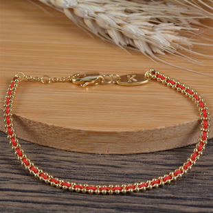 24-year new French redline Red rope woven 18K gold high-grade bracelet Lucky Lucky Lucky Lucky bracelet