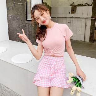 Women's Split Swimsuit ins Conservative Two-Piece Girls' Fashionable Ruffled Swimsuit Hot Spring Vacation Swimsuit