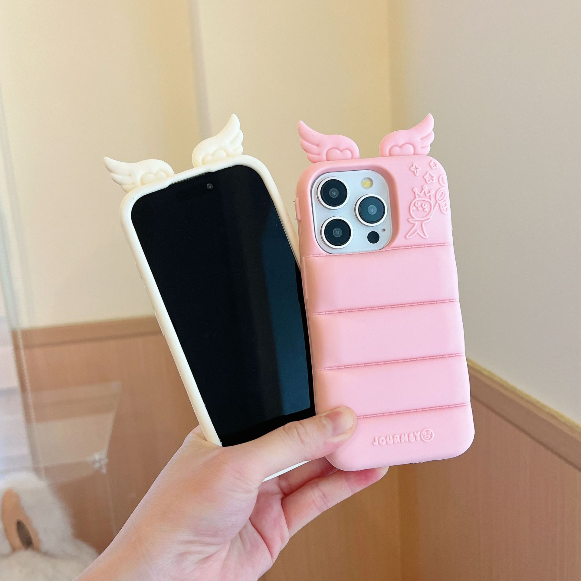 애플 17프로맥스 엔젤 윙스 휴대폰 케이스 iPhone16/15/14/13프로 재미있고 유머러스한 스타일에 적합