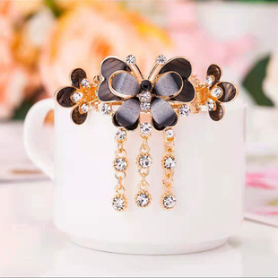 Medium Grab Clip Hair Accessories Disc Hair Simple Oil Dropping Crab Clip Hairpin Rhinestone Hairpin Cross-border E-Commerce Headwear Pony Clip