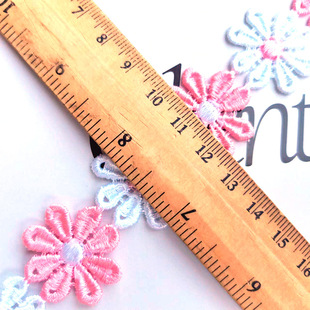 Korean-style hot-selling 2.5cm six-color 8-piece water-soluble lace embroidery lace headdress clothing accessories flower DiY applique
