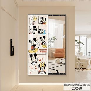 Small new art invisible full-body mirror push-pull hidden mirror creative fitting mirror wall hanging decorative home dressing mirror