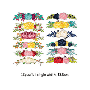 New Cross-border Hot Selling Full Edition Flower Heat Transfer Printing Hot Stamping Amazon International Station Hot Selling Flower Butterfly Printing Stickers