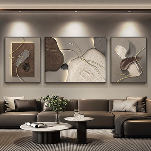 Shilai Running Room Decorative Painting Light Luxury High-end Sense Sofa Background Wall Hanging Painting Modern High-end Abstract Triptych