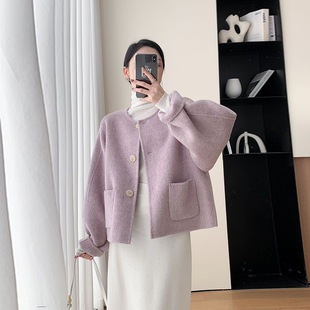 Chanel Style Woolen Short Coat Women's 2024 Autumn and Winter New Korean Style Casual Fashion Elegant Design Sense Loose Top