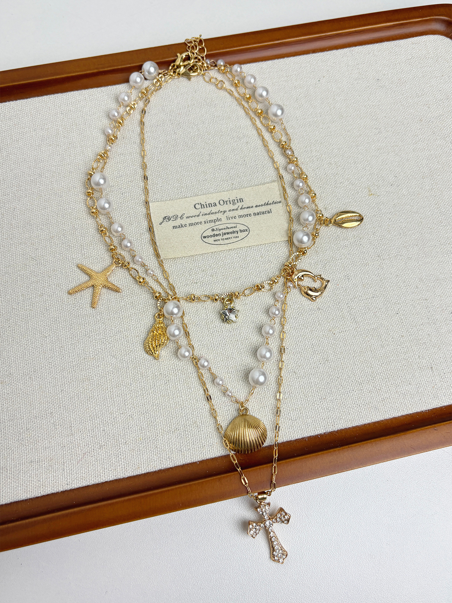 Retro Multi-Layered Six-Pointed Star Pendant Necklace Women's Bohemian Holiday Style Clavicle Chain Fashion Sweater Chain