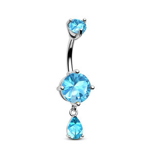 Cross-border Hot Sale Body Piercing Color Fashion Sexy Umbilical Nail Women Double Head Zircon Stainless Steel Umbilical Ring Factory