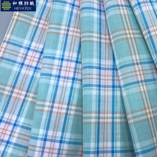Pure Cotton Yarn-dyed Plain Plaid Cloth Spot Spring and Summer Casual Shirt Dress Clothing Kidsren's Clothing Fabric