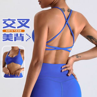 Cross-border new yoga clothes women's cross back underwear yoga sports vest quick-drying tight running workout clothes