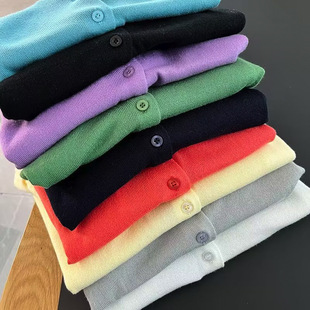 Fitting Room Same Style Women's Crew Neck Knitted Cardigan Long Sleeve 2023 Spring New Air-conditioning Shirt Thin Coat 454764