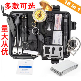 Vehicle Equipment Adventure Survival Tools suit Multi-functional Field Survival First Aid Box Outdoor Emergency Supplies