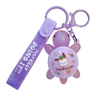 Симпатичная светящийся Sanrio маленькая черепаха брелок креативная черепаха маленькая подвеска автомобильная цепочка для ключей маленький подарок